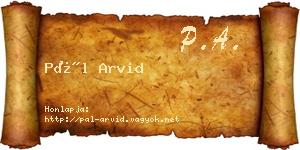 Pál Arvid névjegykártya