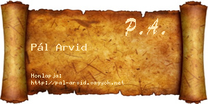 Pál Arvid névjegykártya